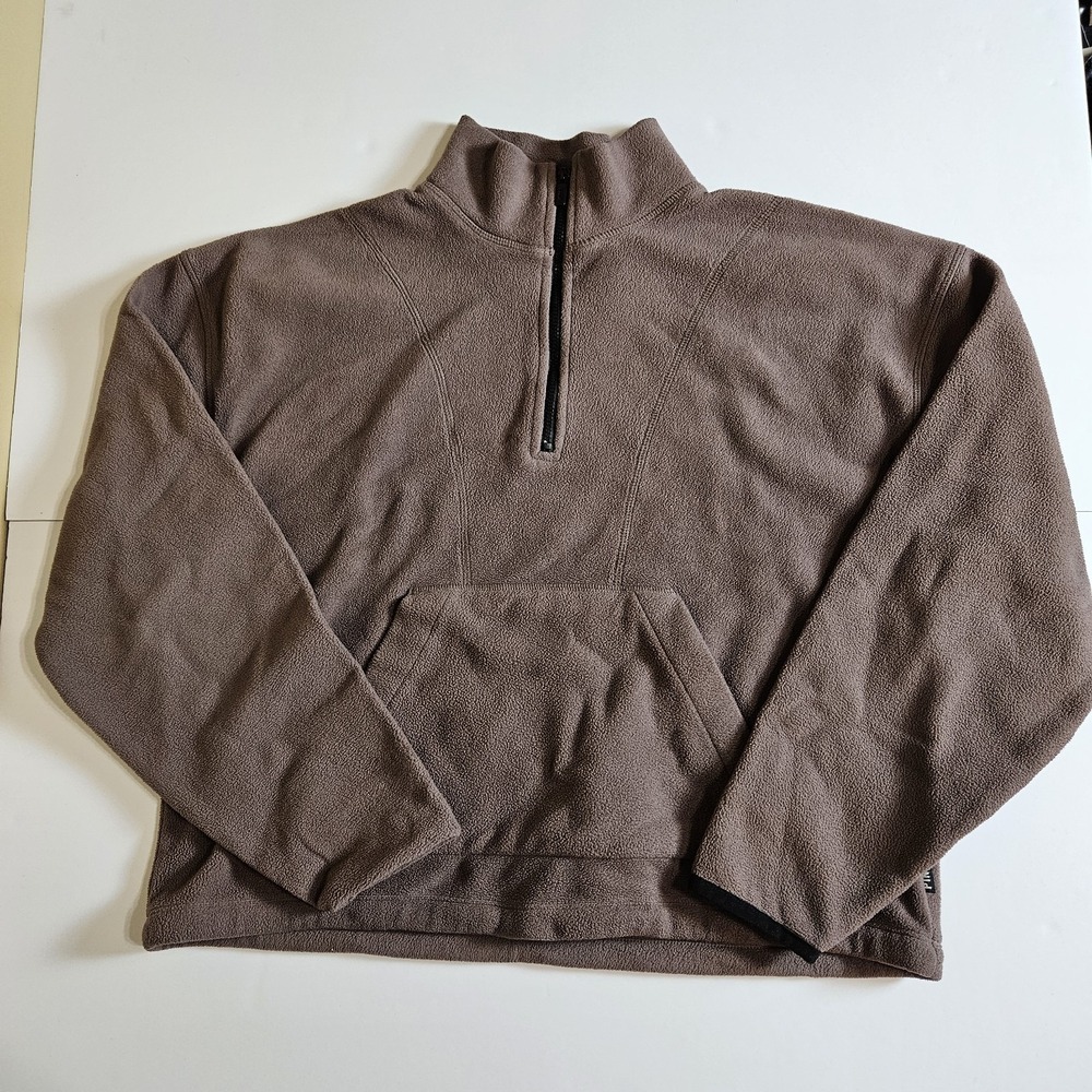 Victoria's Secret PINK Fleece Pullover Womens S Brown 1/4 Zip